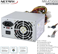 FUENTE PARA PC ATX 500W NETMAK NM-ATX500