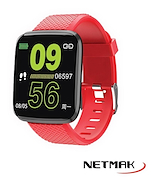 SMART WATCH NETMAK RELOJ SMART BAND BT 4.0 ROJO