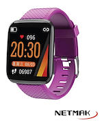 SMART WATCH NETMAK RELOJ SMART BAND BT 4.0 PURPURA