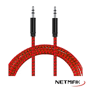 CABLE MINIPLUG 3.5 A 3.5 NETMAK NM-C66R RED 1M REFORZADO