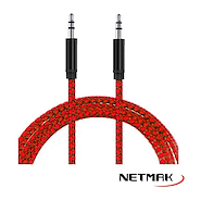NETMAK NM-C66R RED 1M REFORZADO CABLE MINIPLUG 3.5 A 3.5