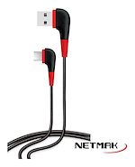NETMAK NM-112 CABLE USB A  TIPO C 2A 90 GRADOS