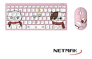 COMBO WIRELESS ULTRA SLIM NETMAK NM-KB401 PINK