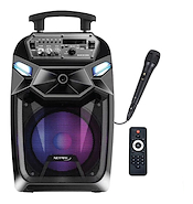 PARLANTE KARAOKE CON MIC BT/ UBS/ SD/ AUX NETMAK NM-FUSION 8"