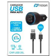 NOGA-NET CAR USB 20L 2.1A 2 PUERTOS CARGADOR PARA AUTO USB