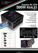 TOPOWER 500W ATX 12V 2.3 FUENTE DE ALIMENTACION