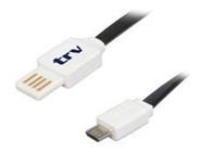 CABLE DUAL 1MTS NEGRO TRV USB A MICRO