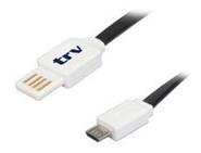 TRV USB A MICRO CABLE DUAL 1MTS NEGRO