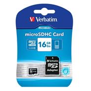 MEMORIA MSDHC VERBATIM 16GB CLASE 10 AZUL #44082 CON ADAPTADOR