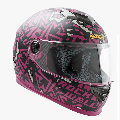 Casco Moto Rockwell Plain Syrah Mate - $ 172.281