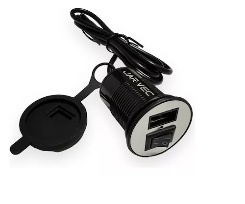 Toma Corriente USB Jav Vec simple 12V con Tecla - $ 6.500