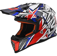 Casco  Ls2 Mx 437 Fast Strong Motocross Azul Ciclo