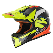 Casco Mx Ls2 437 Fast Volt Negro Amarillo Naranja