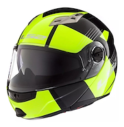 Casco Ls2 Easy 370 Rebatible Millan Negro Amarillo
