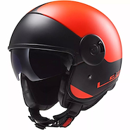 Casco Moto Abierto Ls2 Cabrio Of597 Naranja / Negr