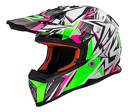 Casco Ls2 437 Fast Strong Blanco Verde Talle L