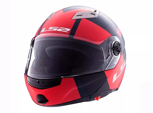 Casco Ls2 Moto 370 Milan Rojo Negro - $ 230.100