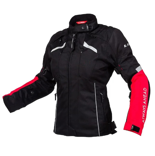 Campera Moto Cordura Mujer Ls2 Serra Negro Rojo Pr - $ 445.848