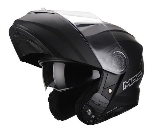 Casco Moto Rebatible Mac Rock Solid Negro Mate - $ 171.140