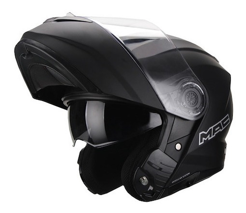 Casco Moto Rebatible Mac Rock Solid Negro Mate - $ 205.660