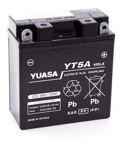 Bateria Yuasa Yt5a = Yb5-lb Gel Ybr 125 Gixxer Fz1 - $ 43.758
