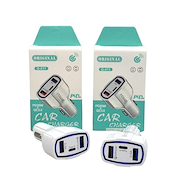 Cargador para Auto 12V 3.5A USB 18W + USB Type C