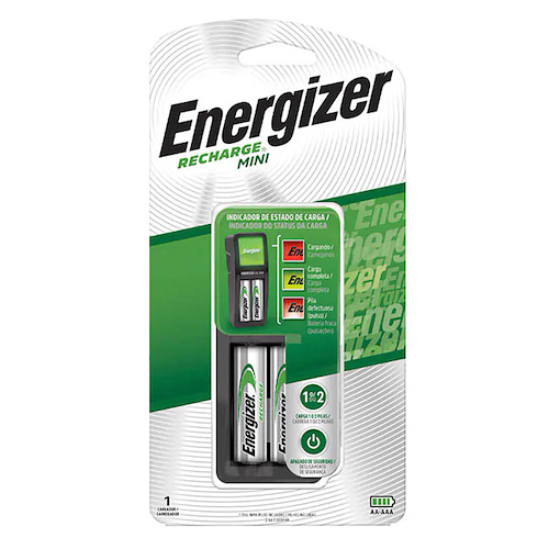 Cargador de Pilas Energizer Mini 2 Slot + 2 Pilas AA 1300mAh - $ 21.000