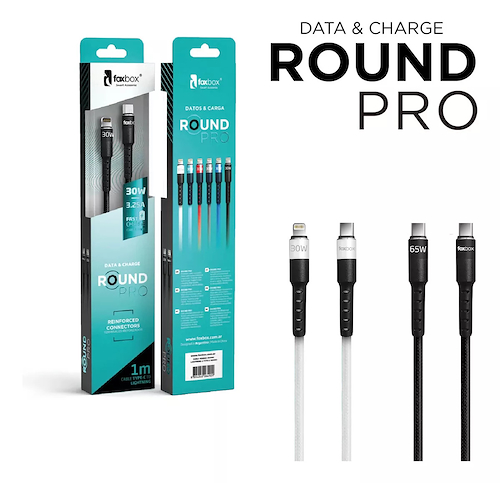 Cable de Datos Foxbox Round PRO Type C a Lightning 2M - $ 11.000