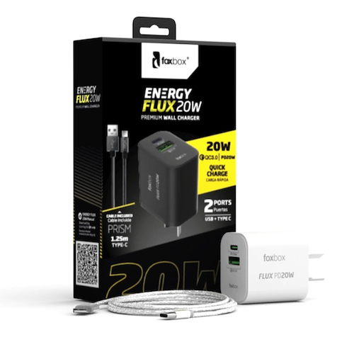Cargador Foxbox Flux 20W + cable Prism Type C - $ 17.500