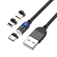 Cable USB Magnético Gadnic 3 en 1 Carga rápida 1mts