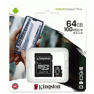 Memoria Kingston 64GB Clase 10 100mb/s.