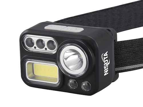 Linterna vincha Nisuta recargable con sensor on/off - $ 24.400