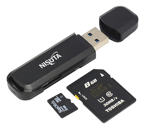 Lectograbador de memorias SD y mini SD USB 3.0 Nisuta - $ 11.500