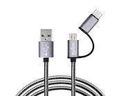 Cable Nisuta USB 3 en 1 c/conector Micro, Lightning y USB C