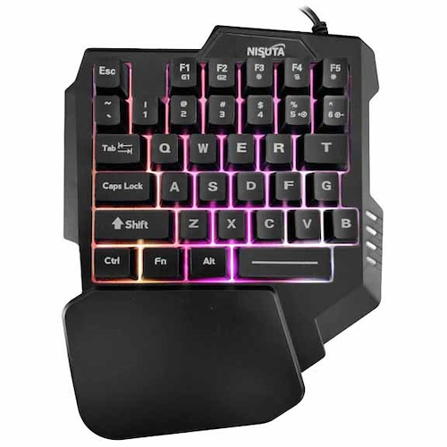 Teclado Gamer Nisuta RGB de 35 Teclas con Macros NSKBG35 - $ 24.260