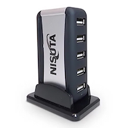 Hub USB 2.0 de 7 puertos con fuente