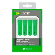 Cargador de Pilas Recyko + 4 Pilas AA 2100 mAh