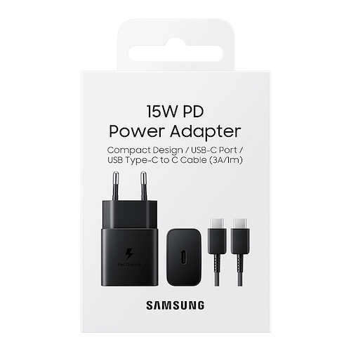Samsung Cargador USB Tipo C 15W + Cable Carga Rapida EP-T1510XBS