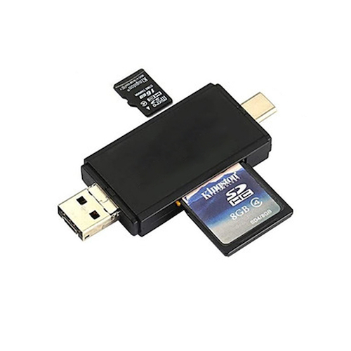 Adaptador Micro USB / USB Macho 2.0 + Card Reader - $ 3.020