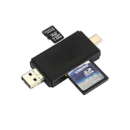 Adaptador Micro USB / USB Macho 2.0 + Card Reader