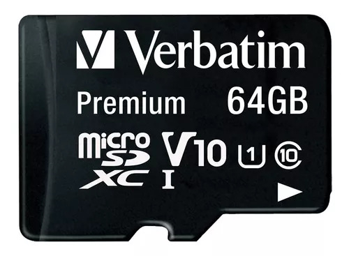 Tarjeta de memoria Verbatim MicroSD 64GB Premium V10 - $ 16.800