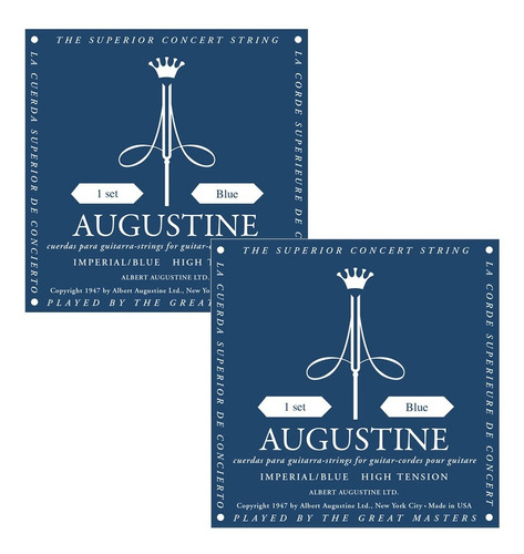 AUGUSTINE BLUE USA Encordado guitarra clásica Tension Alta - $ 25.300