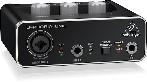 BEHRINGER UM2 Audiophile 2x2 USB Audio Interface with XENYX Mic Preamplif - $ 160.520