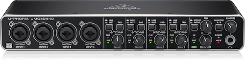 BEHRINGER UMC404 HD Audiophile 4x4, interfaz audio / MIDI USB de 24 bits / 192 k - $ 492.540