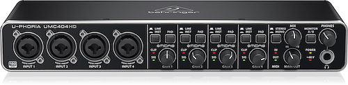 BEHRINGER UMC404 HD Audiophile 4x4, interfaz audio / MIDI USB de 24 bits / 192 k - $ 461.500