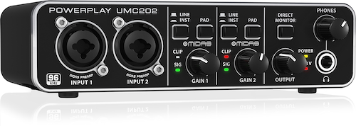 BEHRINGER UMC202 HD Audiophile 2x2, interfaz de audio USB de 24 bits / 192 kHz c - $ 236.700