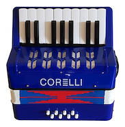 CORELLI WHC104 BL Acordeon a Piano | 17 teclas | 8 Bajos | Con Correa | Azul