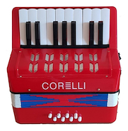 CORELLI WHC104 RD Acordeon a Piano | 17 teclas | 8 Bajos | Con Correa | Roja