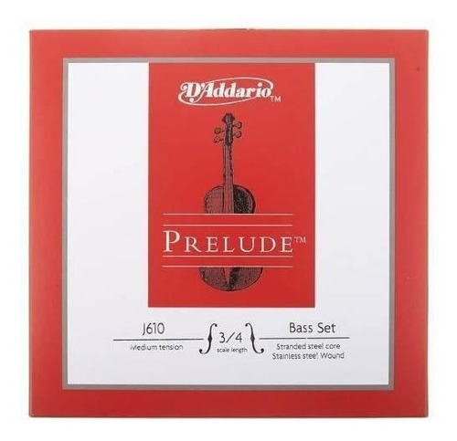 DADDARIO Orchestral J6103/4M Encordado p/ Bass / Contrabajo, 3/4,  PRELUDE BASS SET, Nucl - $ 222.500