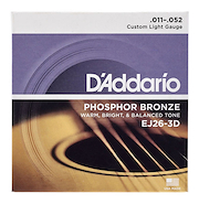 DADDARIO Strings EJ26-3D Encordado | Acustica | 011-015-022-032-042-052 | Phosphor Br